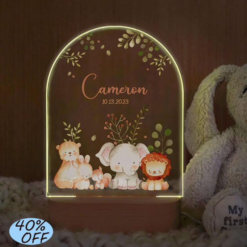 Baby Nursery Girl - Nom personnalisé bébé veilleuse personnalisé dessin