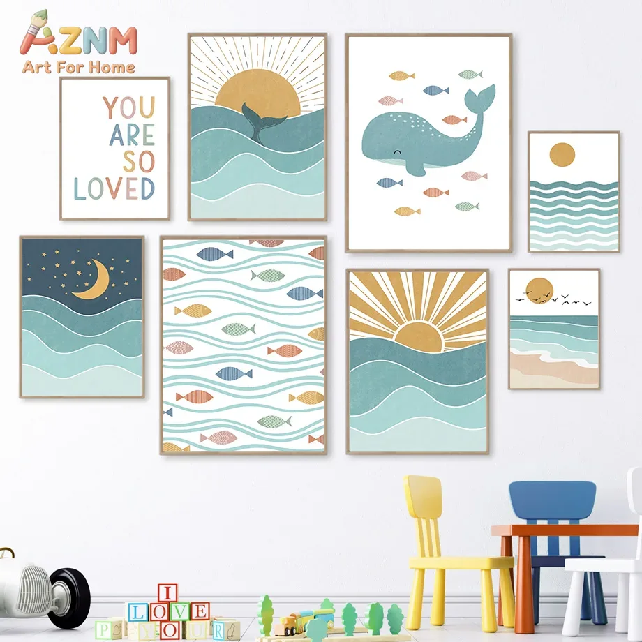 Baby Nursery Girl - AZNM Tableau mural sur toile style
