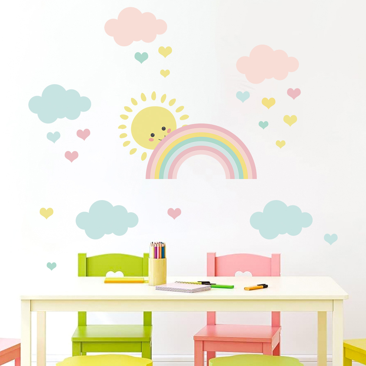 Baby Nursery Posters - Autocollants muraux de dessin animé soleil