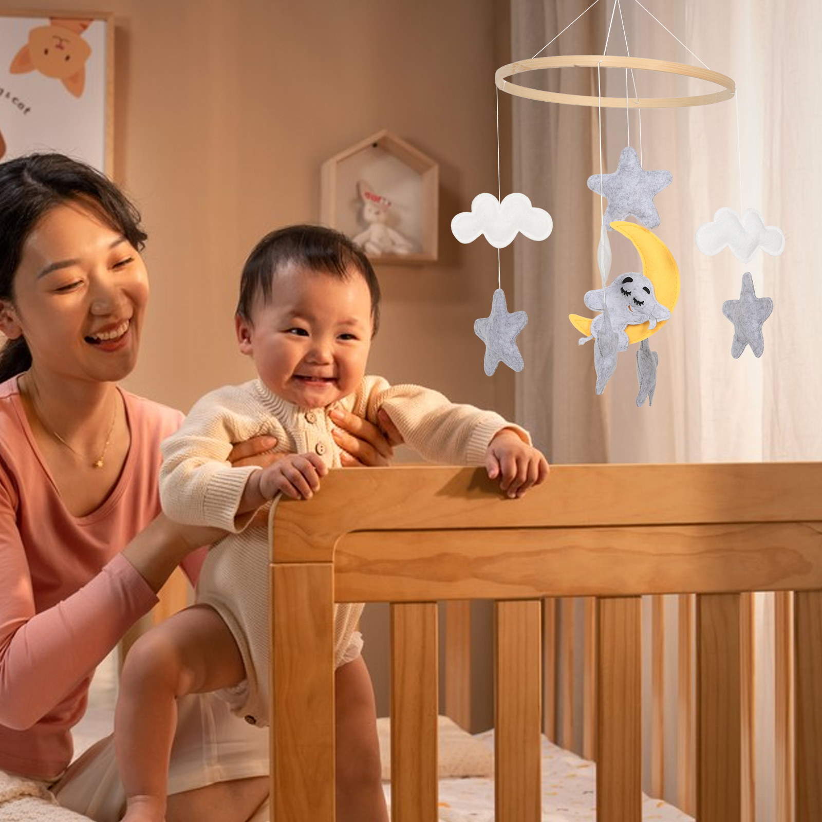 Mobile de berceau en feutre av - Baby Nursery Girl avis et prix
