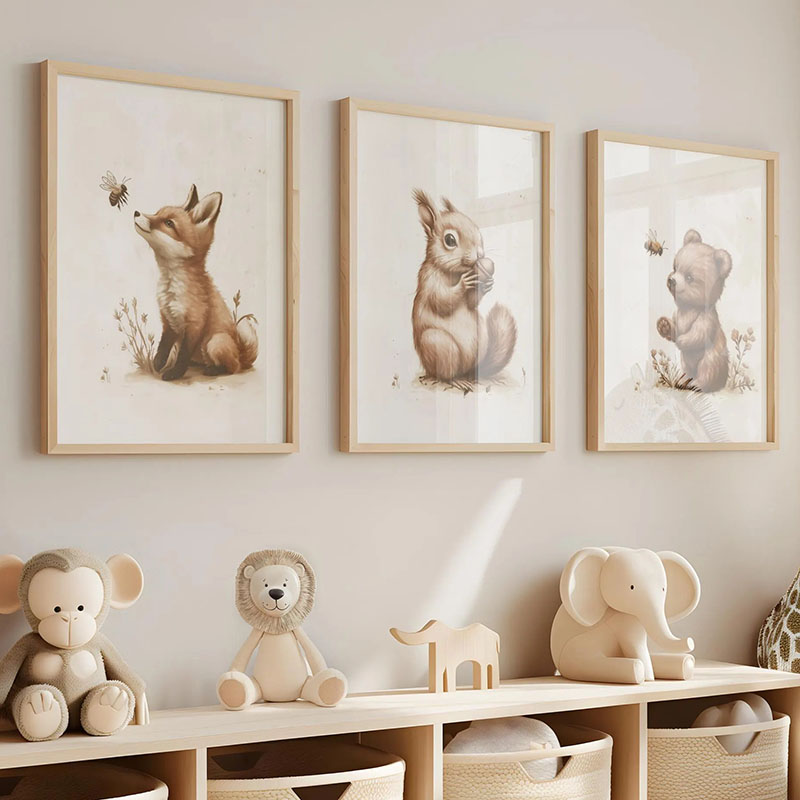 Affiches d'animaux (Ours, Lapi - Baby Nursery Posters avis et prix